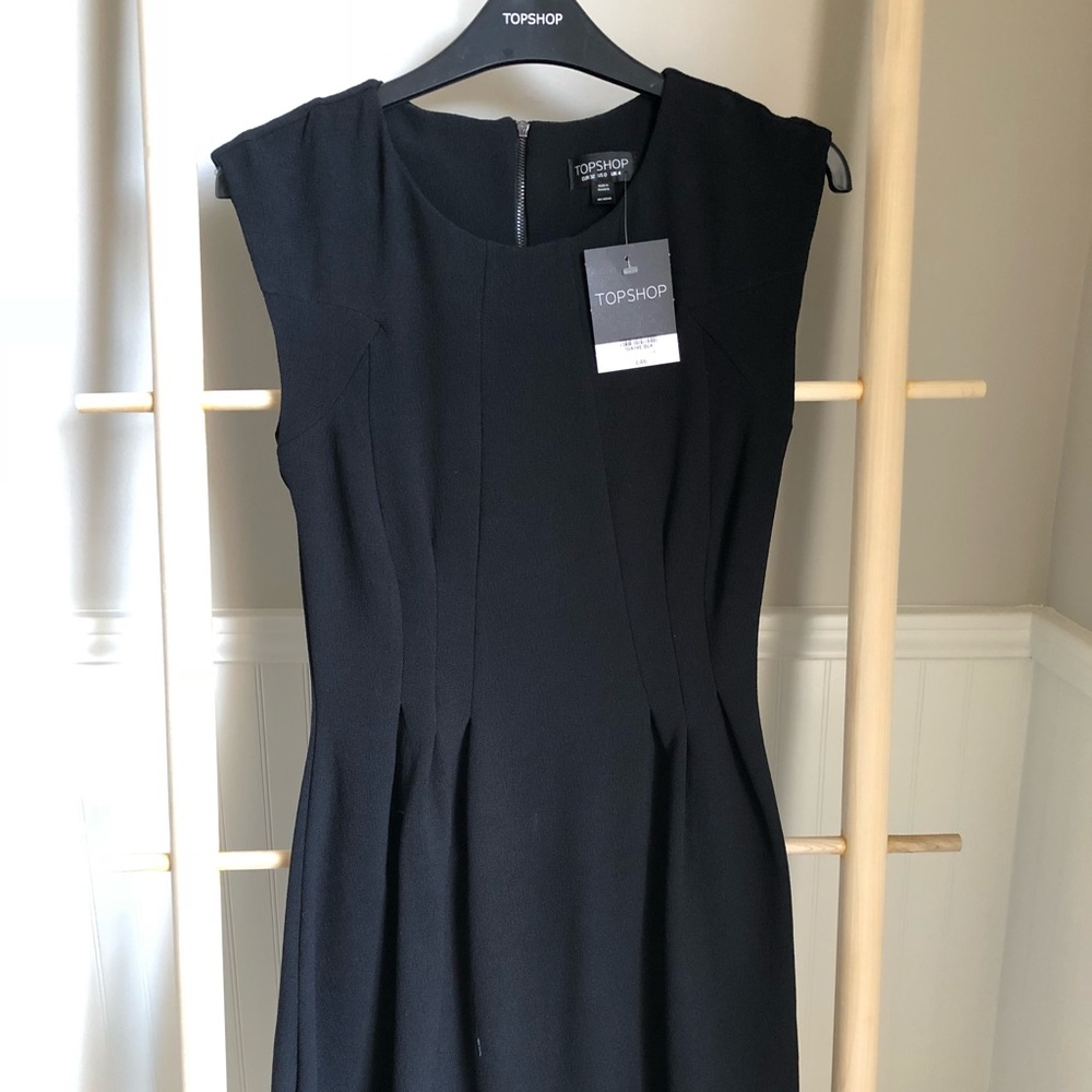 Topshop crepe seam flippy dress